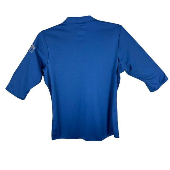 Ogio NWT Blue 3/4 Roll Tab Sleeve 1/2 Snap Lightweight Embroidered Top Size S - Picture 2 of 6